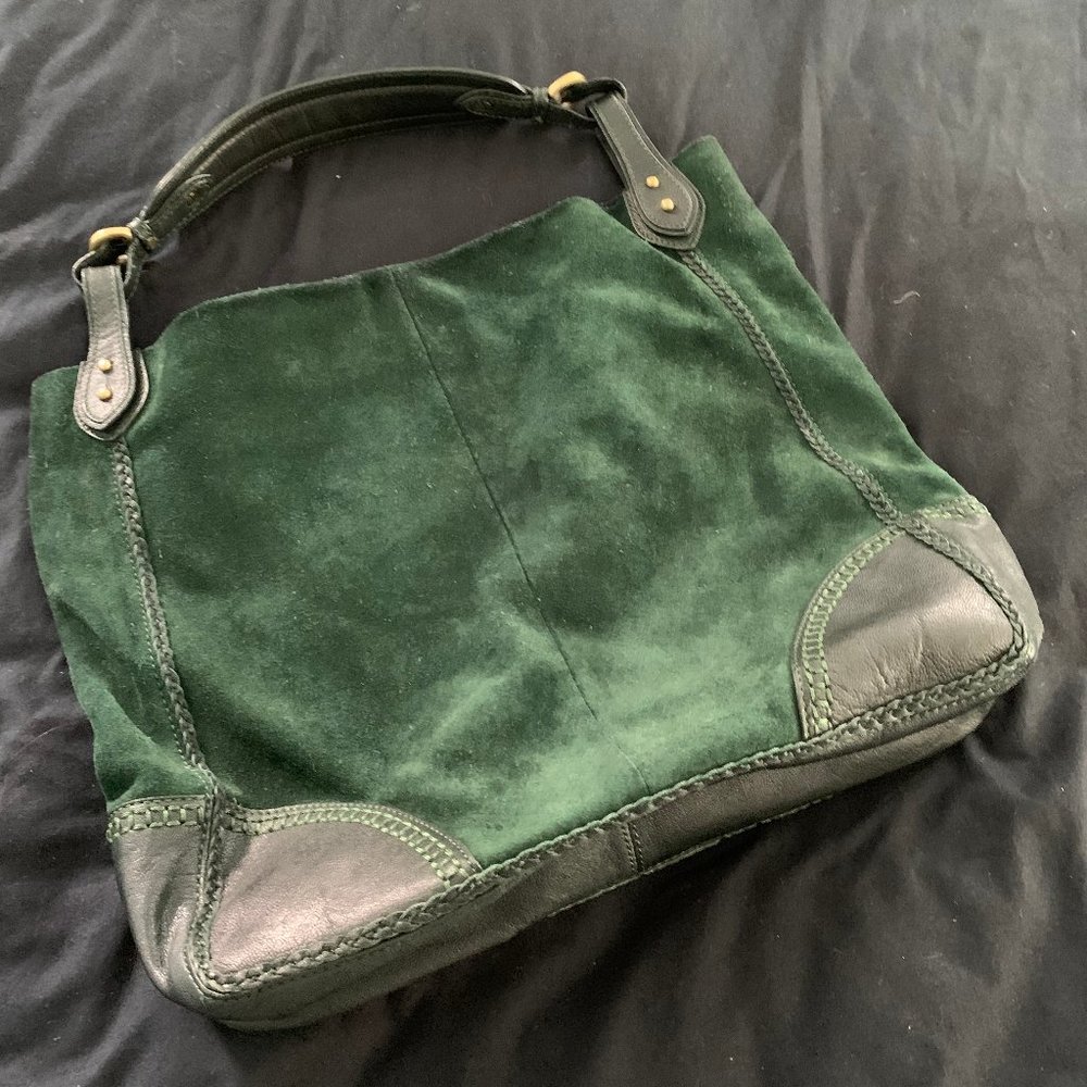 Aerosoles Green Suede Shoulder Bag